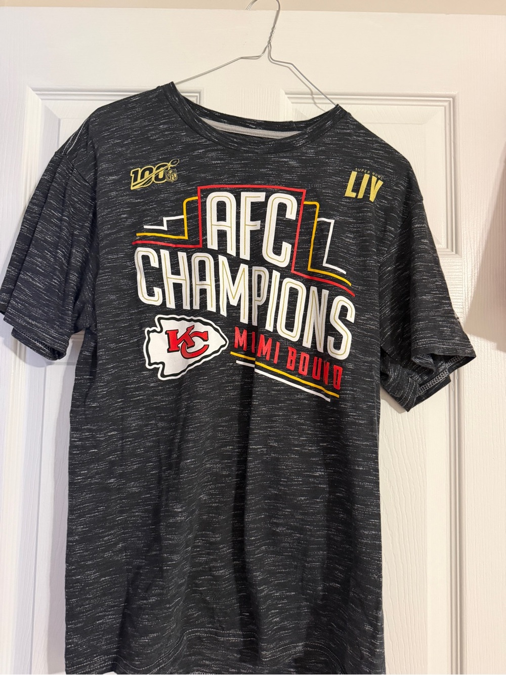 Fanatics Black AFC Champions Graphic Tee with Red & Yellow Details